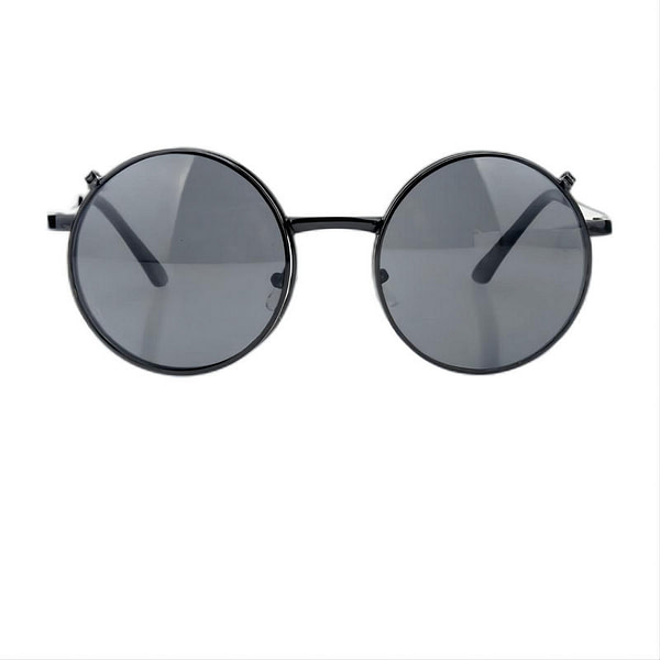Vintage Mouse-Style Round Flip-Up Sunglasses Metal Frame