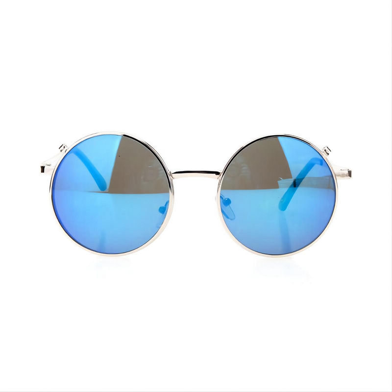 Vintage Mouse-Style Round Flip-Up Sunglasses Metal Frame