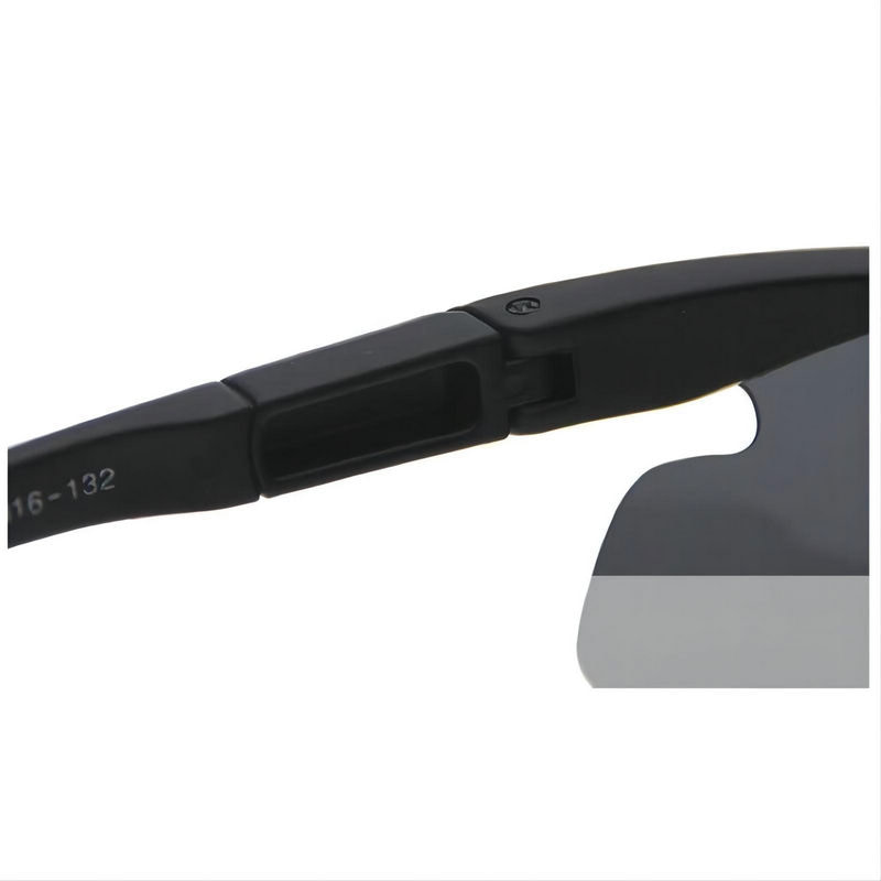Matte-Black Semi-Rimless Cycling Sunglasses Polarized Lens