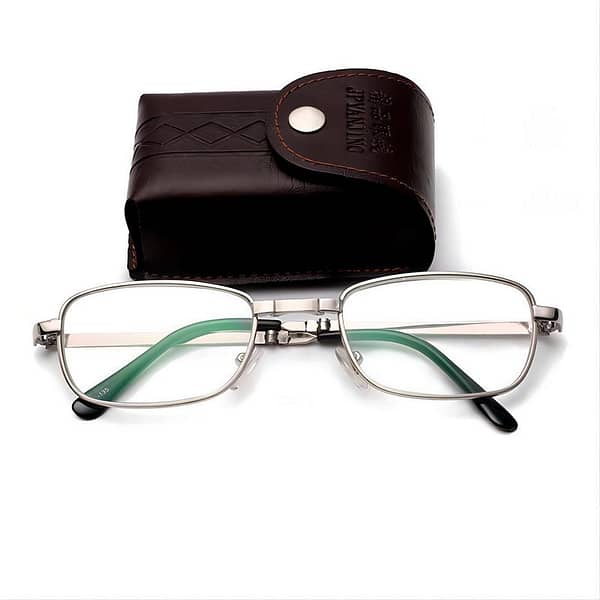 Compact Folding Reading Glasses Silver Tone Clear Glass   Compact Folding Reading Glasses Clear Glass Lens 