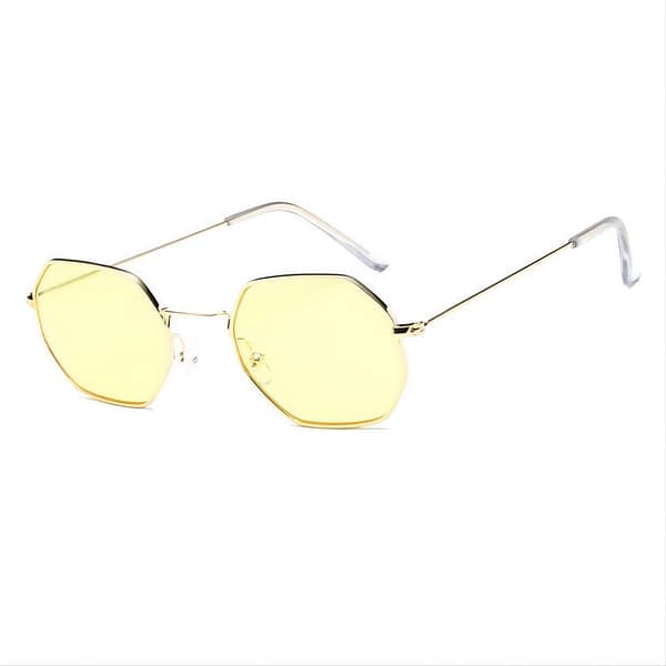 Octagon-Shape Metal-Framed Classic Sunglasses