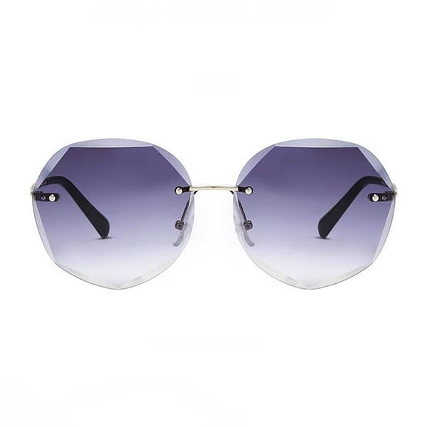 Women's Rimless Geometric Heptagonal Sunglasses