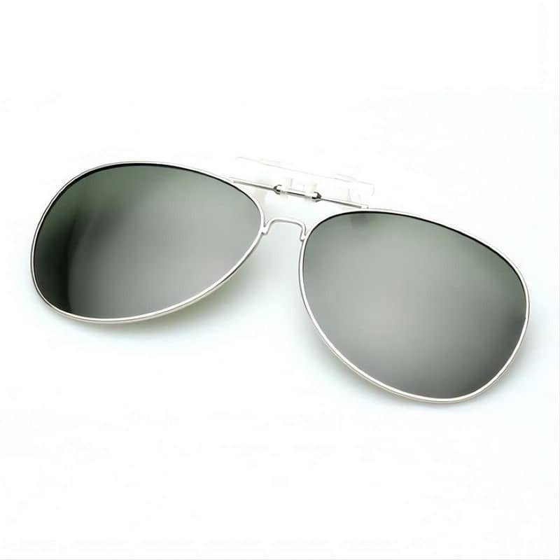 Polarized Lens Clip-On Sunglasses Metal Flip-Up Frame