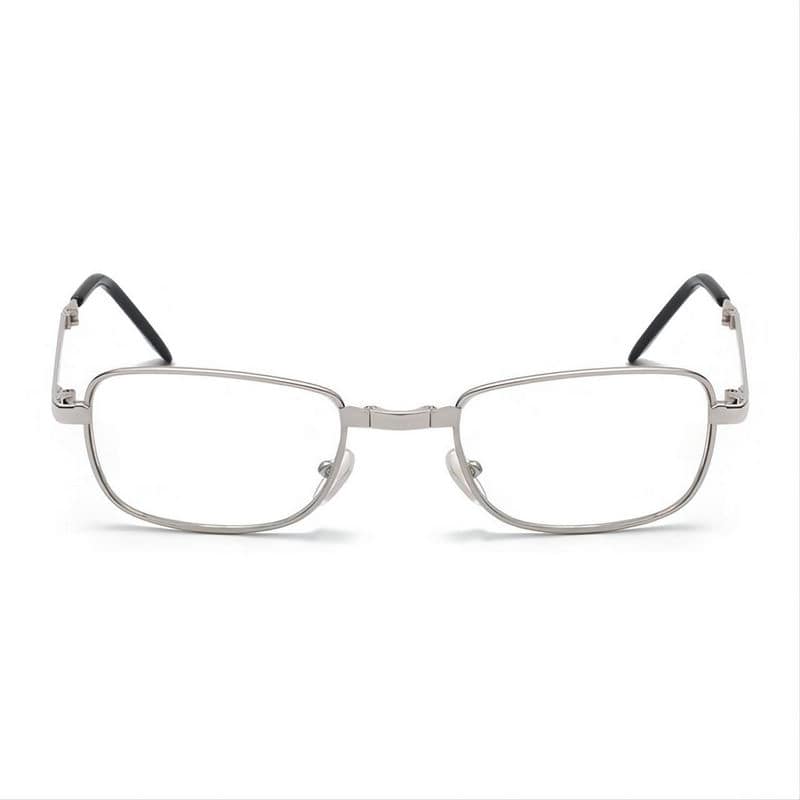 Compact Folding Reading Glasses SilverTone/Clear Glass