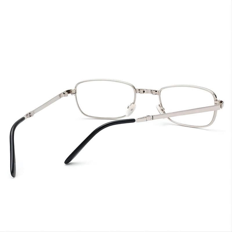 Compact Folding Reading Glasses SilverTone/Clear Glass
