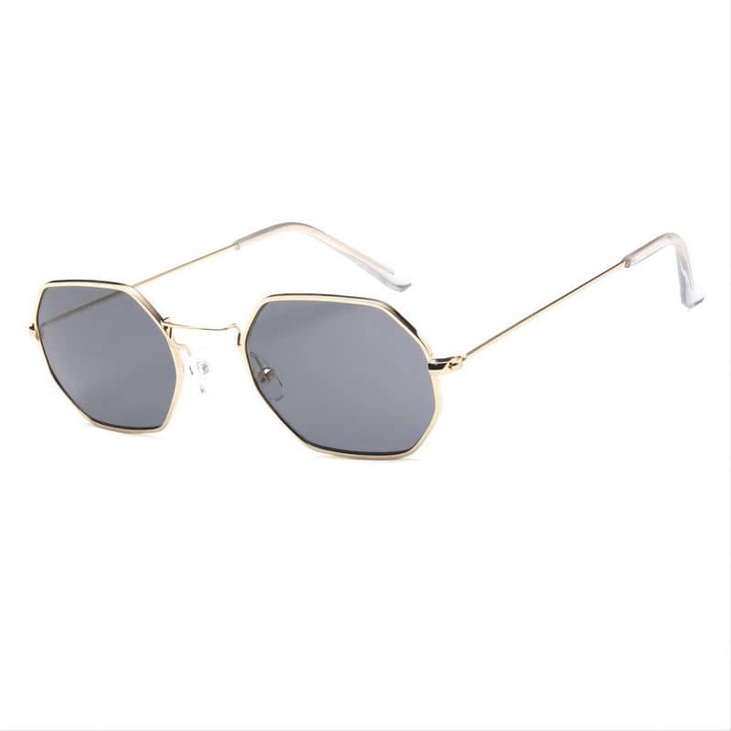 Octagon-Shape Metal-Framed Classic Sunglasses