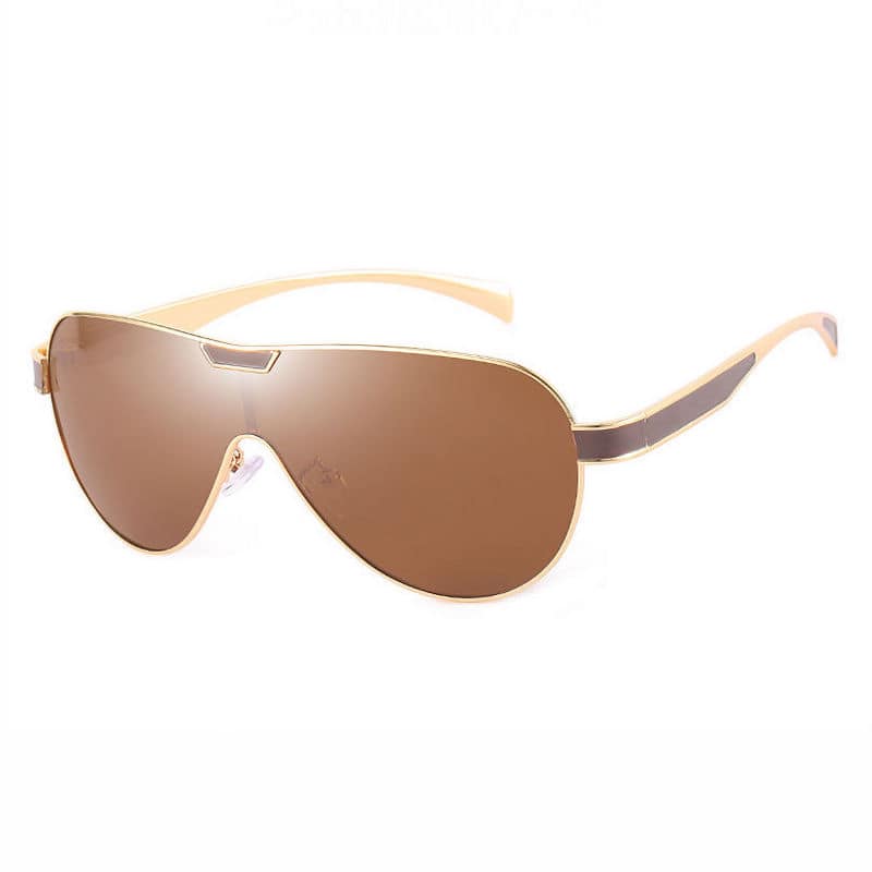 Men's Polarized Shield Sunglasses Metallic Frame