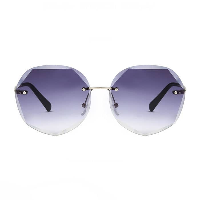Women's Rimless Geometric Heptagonal Sunglasses